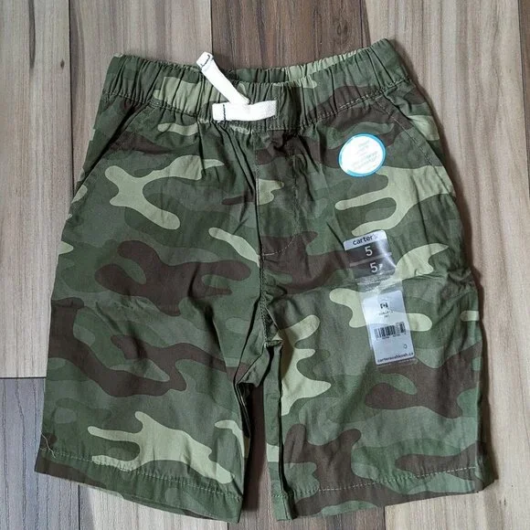 Carter's Toddler Boys Short Green CAMO Cotton with Pocket Real Drawcords… - Picture 6 of 6